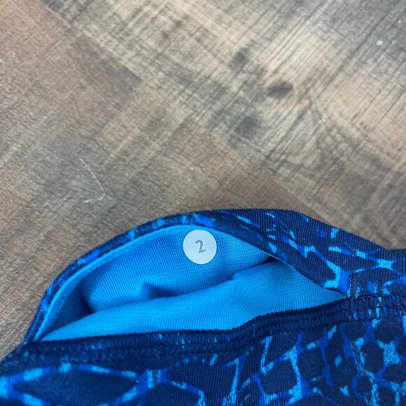 Lululemon Pure Practice Pant Samba Snake Kayak Hero Blue Tight Size 2 - Picture 3 of 6